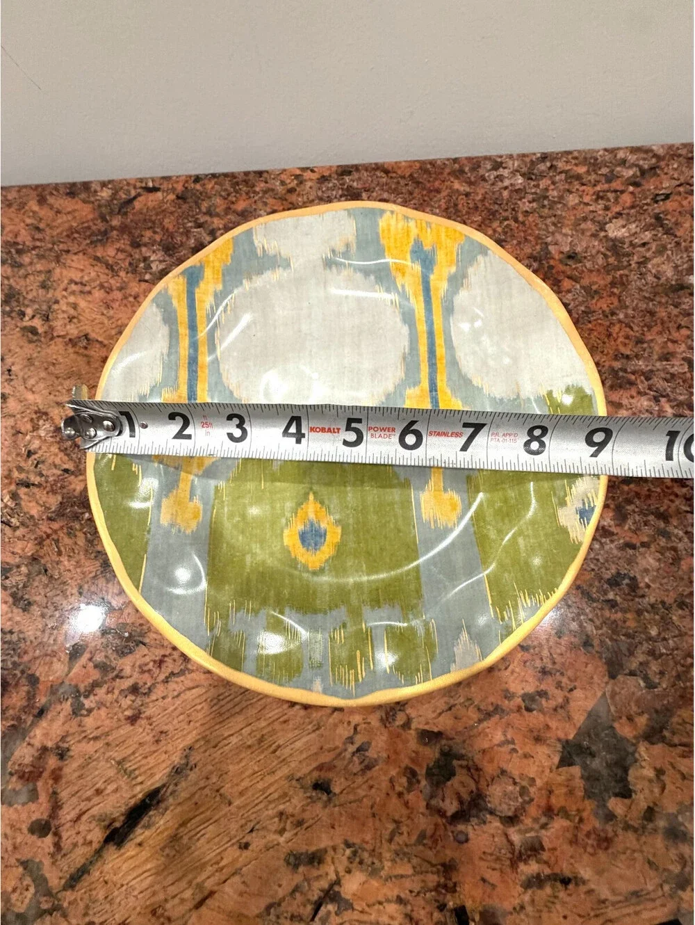 Pottery Barn Ikat Salad Plate Gold Rim